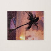 Hawaii Island Travel Beach Sunset Palm Tree Boat Legpuzzel (Horizontaal)