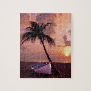Hawaii Island Travel Beach Sunset Palm Tree Boat Legpuzzel