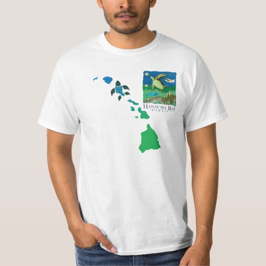 Hawaii Islands Chain - Hanauma Bay Oahu Schildpad T-shirt (Voorkant)