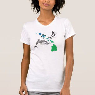 Hawaii Islands Chain - Hawaii dolfijn en walvis T-shirt