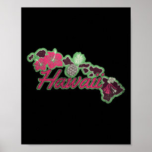Hawaii Islands Hibiscus Flowers Aloha Hawaii Luau Poster