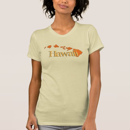 Hawaii Islands oranje beige dames t-shirt (Voorkant)