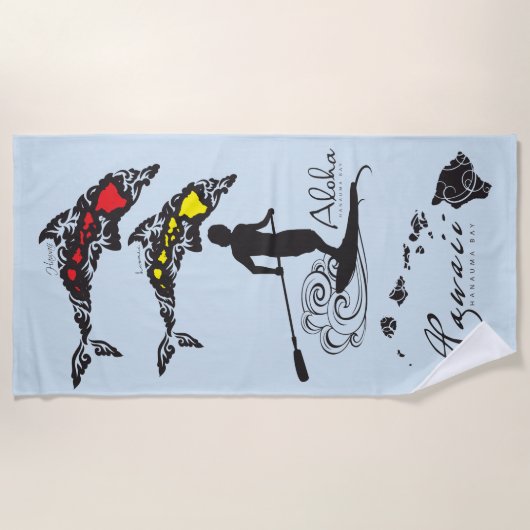 Hawaii Islands Surfer Strandlaken (Voorkant)