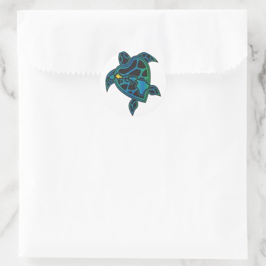Hawaii Islands Turtle Ronde Sticker (Tas)