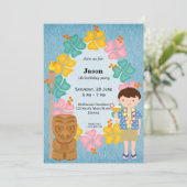 Hawaii-jarig jongetje kaart (Staand voorkant)