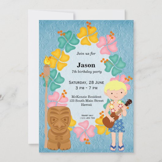 Hawaii-jarig jongetje kaart (Voorkant)