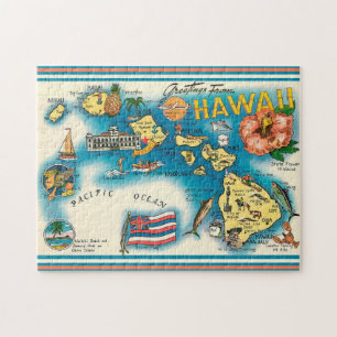 Hawaii Kaart 11x14 Puzzel Legpuzzel