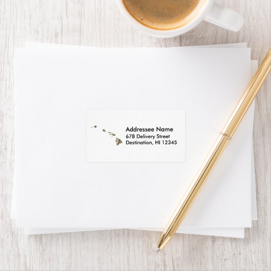 Hawaii kaart adreslabel etiket (Insitu)