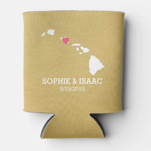 Hawaii Kaart bruiloft met behoud van de bierkoude Blikjeskoeler (Voorkant)