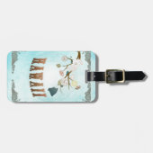 Hawaii-kaart met mooie vogels bagagelabel (Voorkant horizontaal)