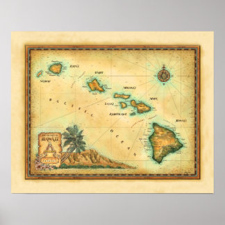 "Hawaii-kaart" Poster