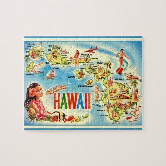 Hawaii  kaart puzzel (Horizontaal)
