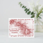 Hawaii-kaart, rood Briefkaart (Staand voorkant)