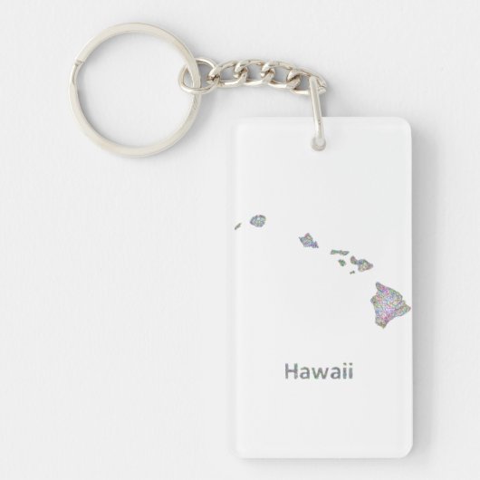 Hawaii-kaart Sleutelhanger (Voorkant)
