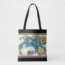 Hawaii Kaart Swanky Zwart Kaart Schouder Tas