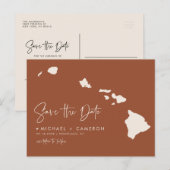 Hawaii Kaart Terracotta Save the Date (Voorkant / Achterkant)