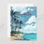 Hawaii Kai Honolulu Oahu Hawaii Retro Kaart (Voorkant / Achterkant)