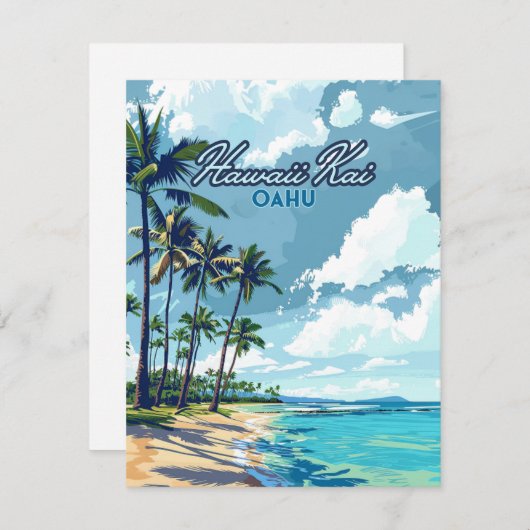 Hawaii Kai Honolulu Oahu Hawaii Retro Kaart (Voorkant / Achterkant)