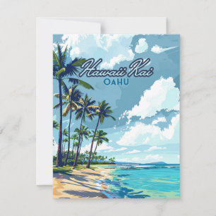 Hawaii Kai Honolulu Oahu Hawaii Retro Kaart