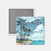 Hawaii Kai Honolulu Oahu Hawaii Retro Magneet (Voorkant / Achterkant)