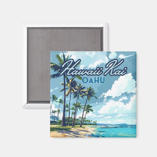 Hawaii Kai Honolulu Oahu Hawaii Retro Magneet (Voorkant / Achterkant)