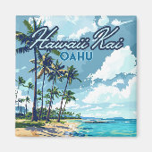 Hawaii Kai Honolulu Oahu Hawaii Retro Magneet (Voorkant)