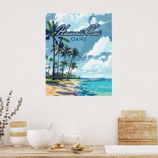 Hawaii Kai Honolulu Oahu Hawaii Retro Poster (Keuken)