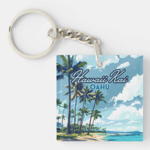 Hawaii Kai Honolulu Oahu Hawaii Retro Sleutelhanger