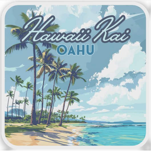 Hawaii Kai Honolulu Oahu Hawaii Retro Sticker (Voorkant)