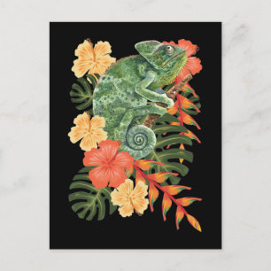 Hawaii Kameleon Bloem Reptiel Briefkaart