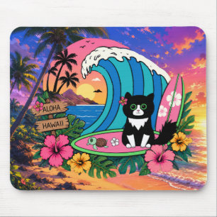 Hawaii Katten en Surfplanken Muismat