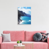 Hawaii, Kauai, golven uit de Stille Oceaan Canvas Afdruk (Insitu (Woonkamer))