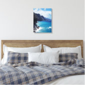 Hawaii, Kauai, golven uit de Stille Oceaan Canvas Afdruk (Insitu (Slaapkamer))