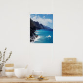 Hawaii, Kauai, golven uit de Stille Oceaan Poster (Keuken)
