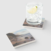 Hawaii, Kauai, Haena State Park 2 Stenen Onderzetter (Zijkant)