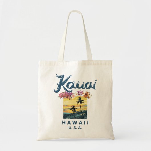Hawaii Kauai Hawaiian Surfing Retro 1732 Tote Bag (Voorkant)
