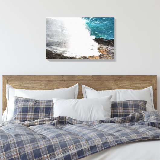 Hawaii Kauai Spouting Horn Canvas Afdruk (Insitu (Slaapkamer))
