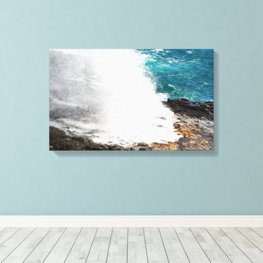 Hawaii Kauai Spouting Horn Canvas Afdruk (Insitu (Houten vloer))