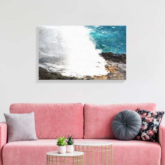 Hawaii Kauai Spouting Horn Canvas Afdruk (Insitu (Woonkamer))
