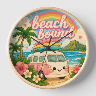 Hawaii Kawaii surfmeisje tropische leuke klok