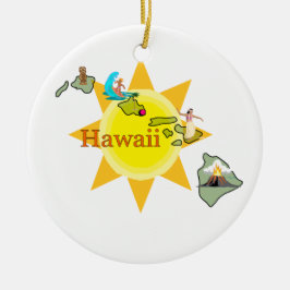 Hawaii kerstboomversiering keramisch ornament