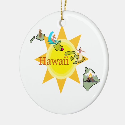 Hawaii kerstboomversiering keramisch ornament (Links)