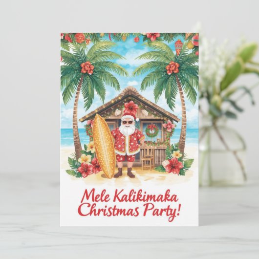 Hawaii kerstfeest party Hawaii “Mele Kalikimaka!” Kaart (Staand voorkant)