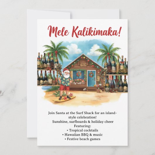 Hawaii kerstfeest party Hawaii “Mele Kalikimaka!” Kaart (Voorkant)