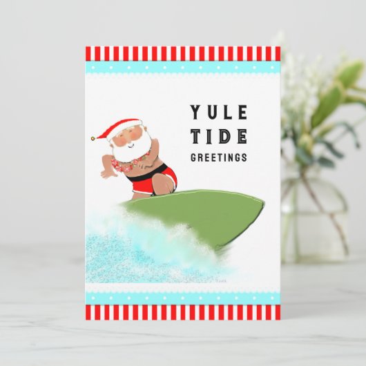 Hawaii Kerstmis Feestdagenkaart (Staand voorkant)