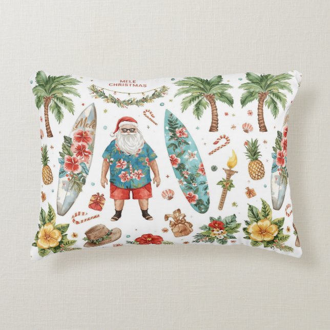 Hawaii Kerstmis gethematiseerd met Sinterklaas Accent Kussen (Voorkant)