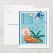 Hawaii Kerstmis Kerstman Reizen Tropisch Strand Feestdagenkaart (Voorkant / Achterkant)