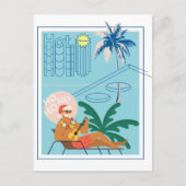 Hawaii Kerstmis Kerstman Reizen Tropisch Strand Feestdagenkaart (Voorkant)