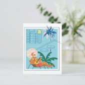 Hawaii Kerstmis Santa Travel Tropisch strand Feestdagenkaart (Staand voorkant)