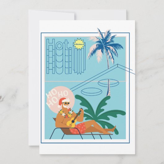 Hawaii Kerstmis Santa Travel Tropisch strand Feestdagenkaart (Voorkant)